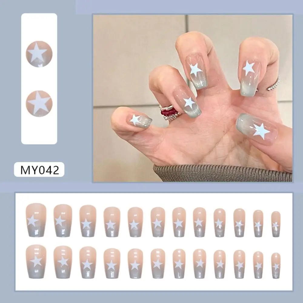 

Long Ballerina and Square False Nails Glitter Cat Eye Black White Nail Tips Detachable Full Cover Press on Nails Women Girls