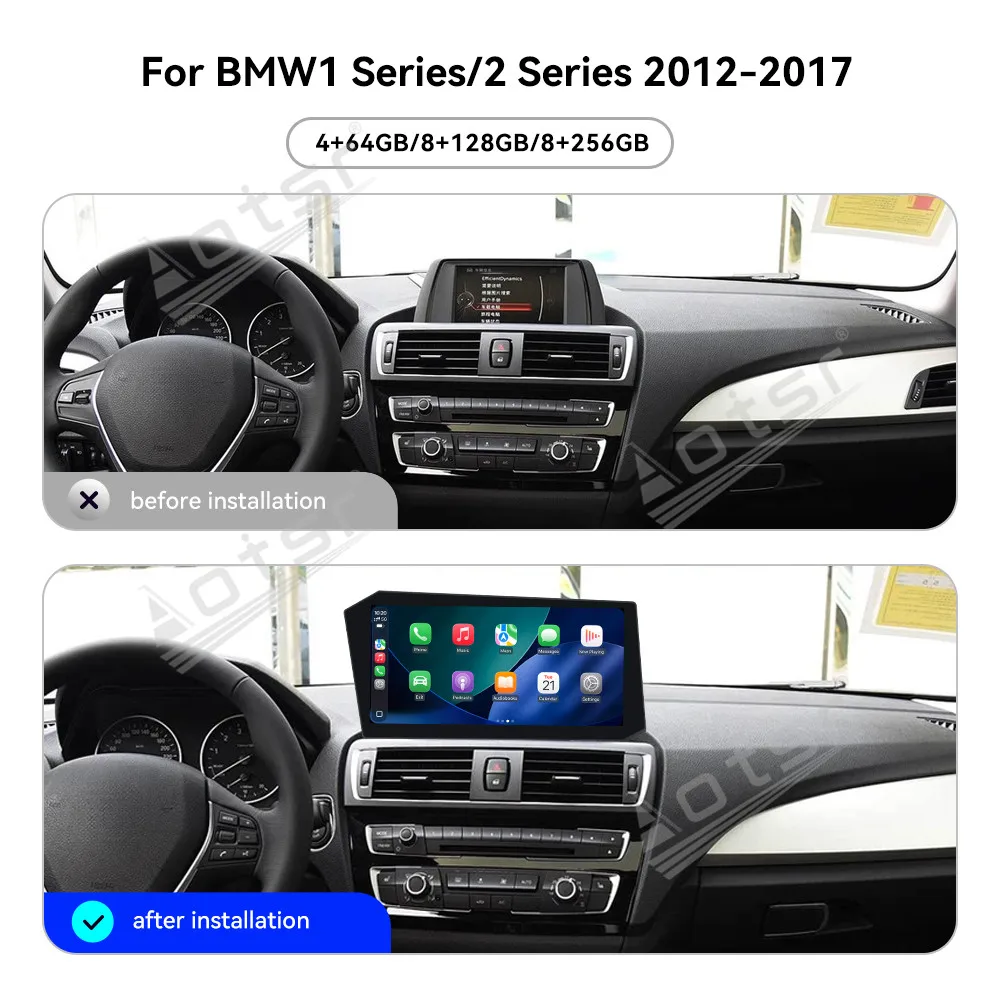 12.9 بوصة أندرويد 14 لسيارات BMW 1 Series 2 Series الجيل الجديد X-Screen 2012-2017 نظام تحديد المواقع والملاحة Carplay راديو السيارة HD شاشة تعمل باللمس