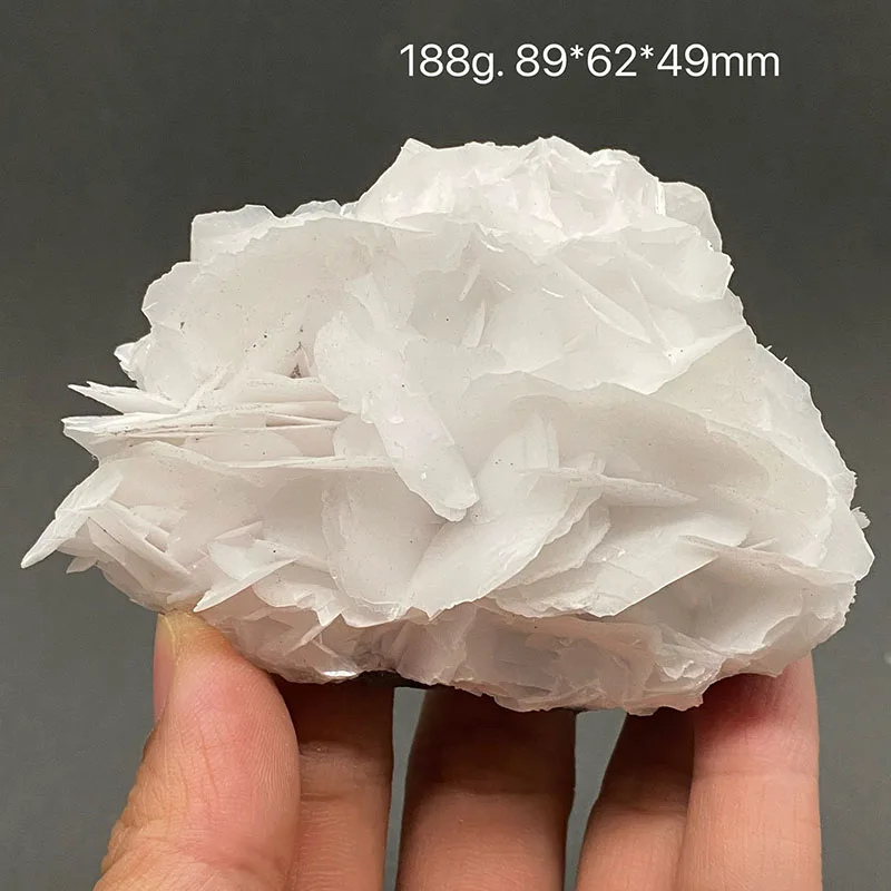 Calcite in scaglie bianche naturali al 100% (effetto fluorescente rosa) campione minerale di pietra grezza collezione di pietre preziose di cristallo curativo