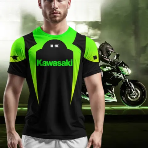 가와사키 공인 Ninjia Hypersport 오토바이 엔듀로 레이스 티셔츠 남성 여성 의류 통기성 속건성 내리막 티셔츠