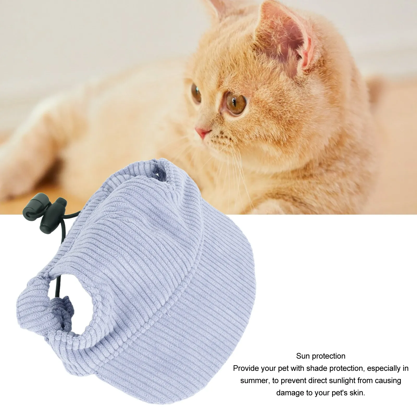 Summer Pet Sun Hat Adjustable Corduroy Casual Pet Hat Lightweight Stylish Pet Hat For Dogs Cats