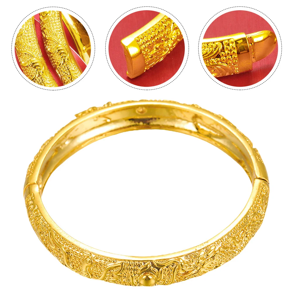 

1Pcs Dragon Bangle Creative Ethnic Style Daily Wearing Accessory Gold Plated Women Bracelet Fashion Hand