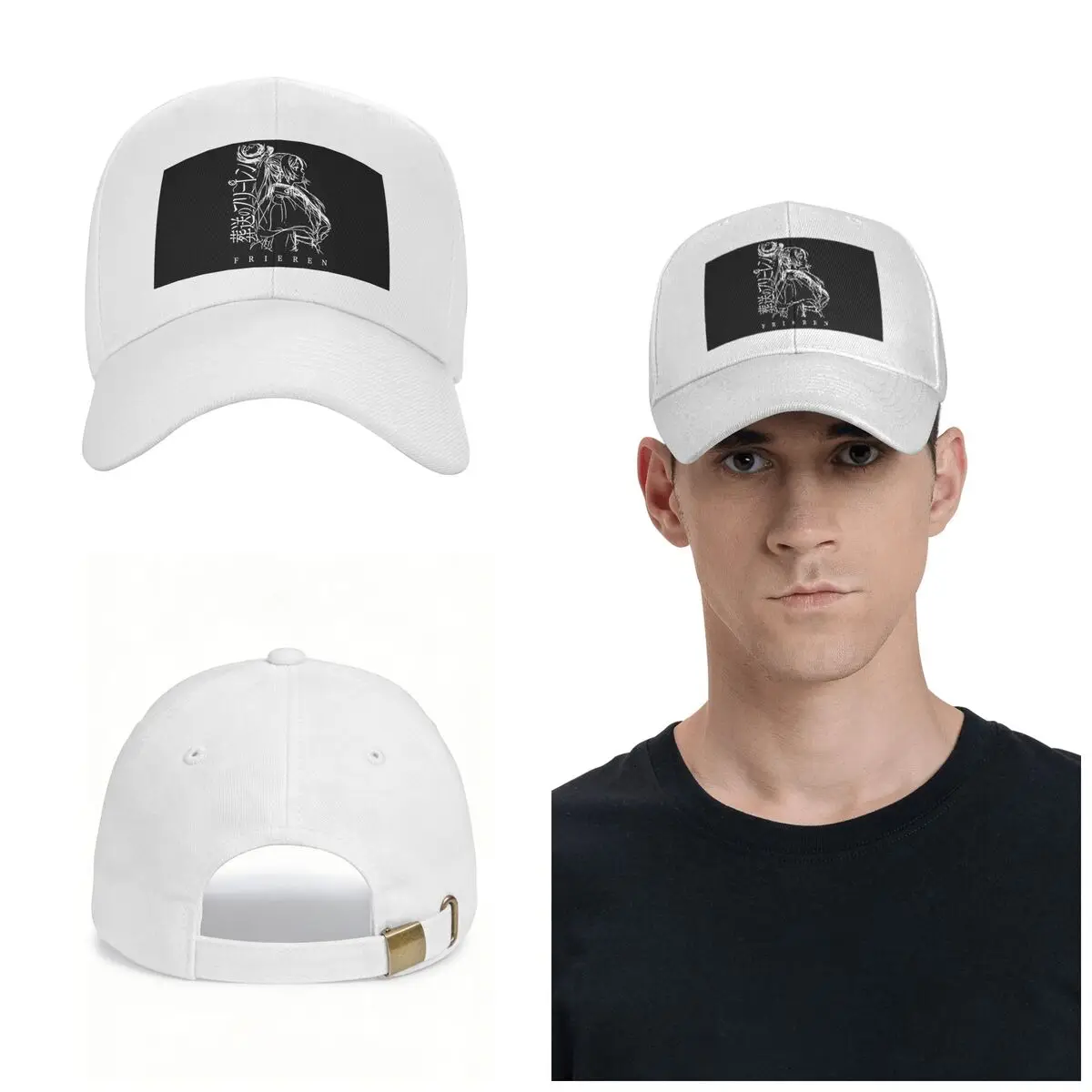 Anime Frieren Beyond Journey's End Frieren Cap Fashion Casual Baseball Caps Adjustable Hat Unisex Baseball Hats Customizable