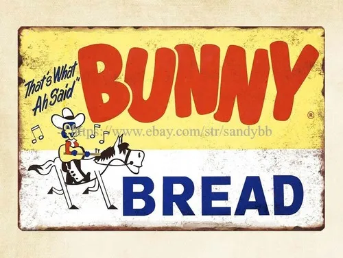 bunny bread metal tin sign garage makeover restaurant pub