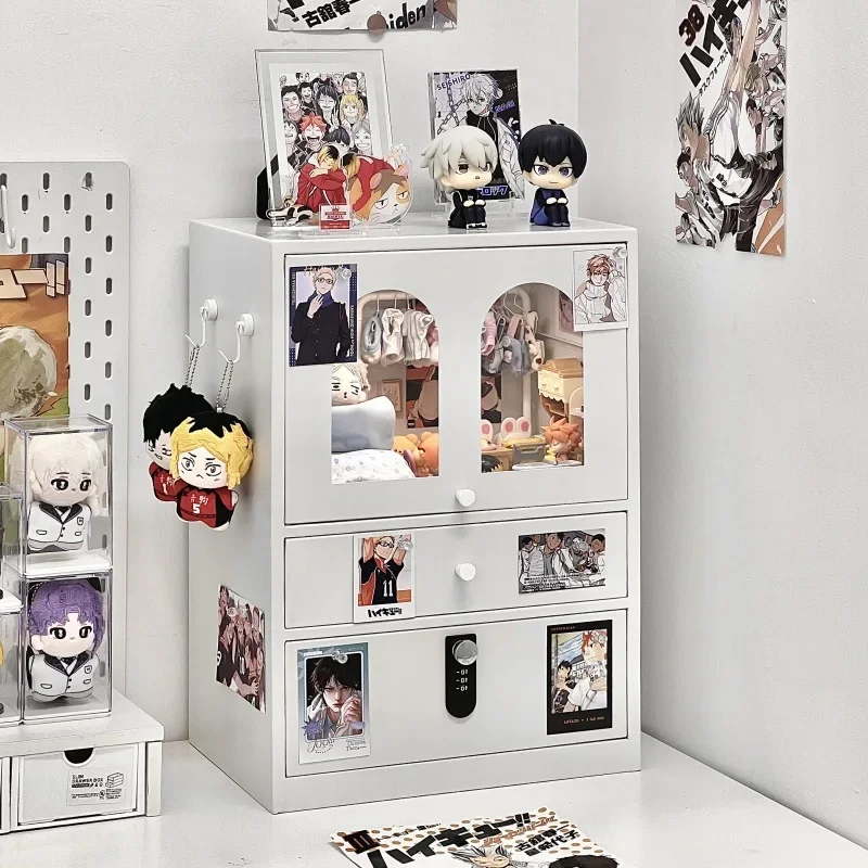 Dongha Eating Valley Man Desktop Small Pain Cabinet Desk Drawer Type Cotton Doll Doll Millet Layered Iron Storage Cabinet