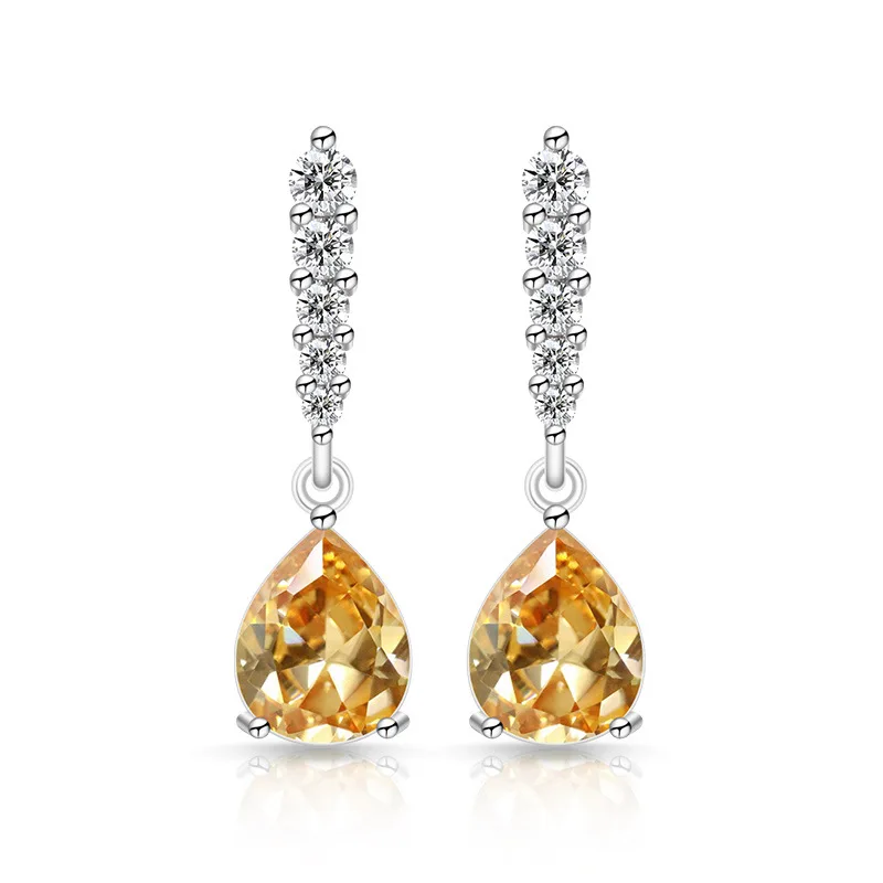 

925 Sterling Silver Light Luxury Water Drop Fashion Classic Shining Water Drop AAA Zircon Women's Earrings