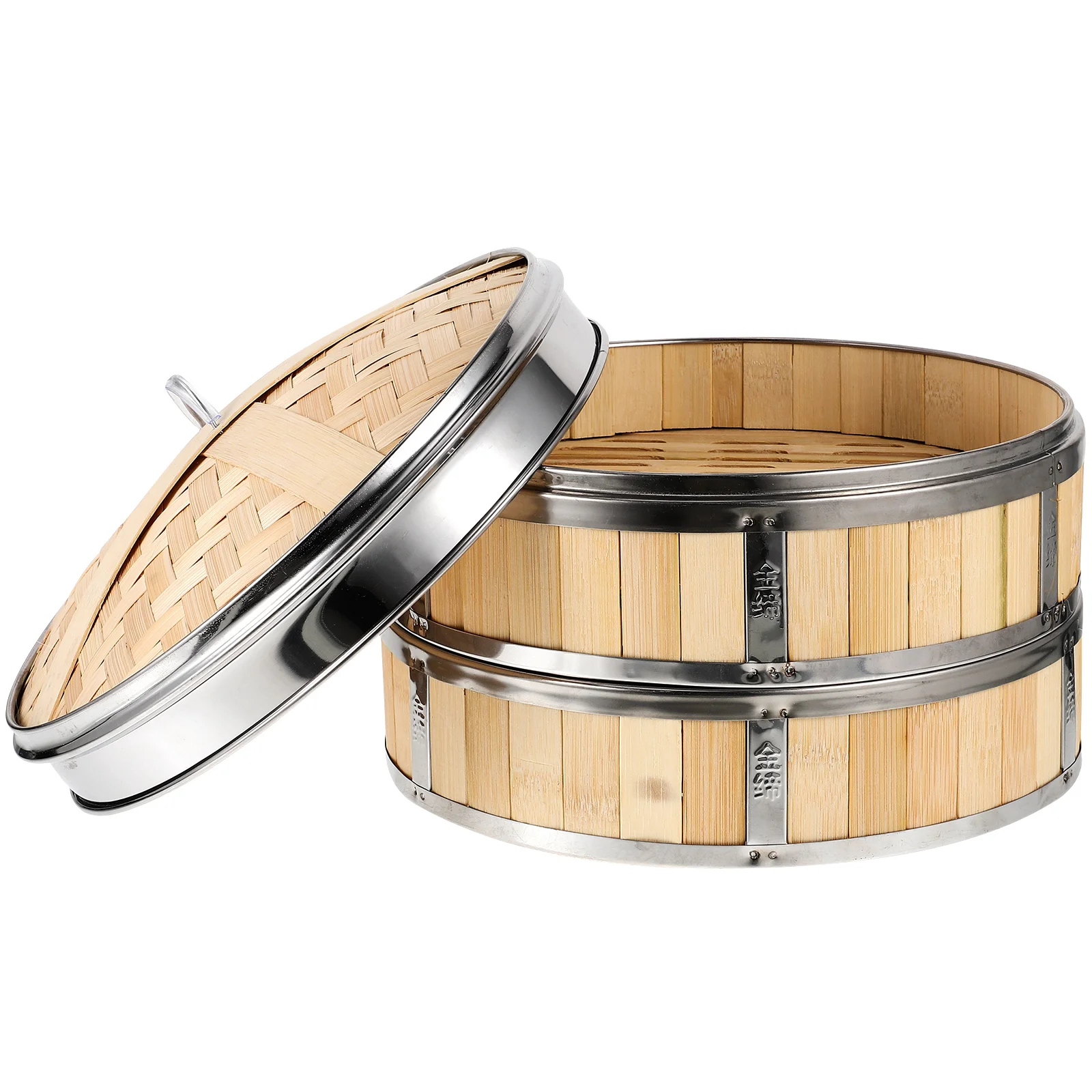 

1Set Bamboo Steamer Basket Multi-Layer Heat Resistant Covered Food Steamer for Cooking Dim Sum Dumplings Vegetables Buns Rice