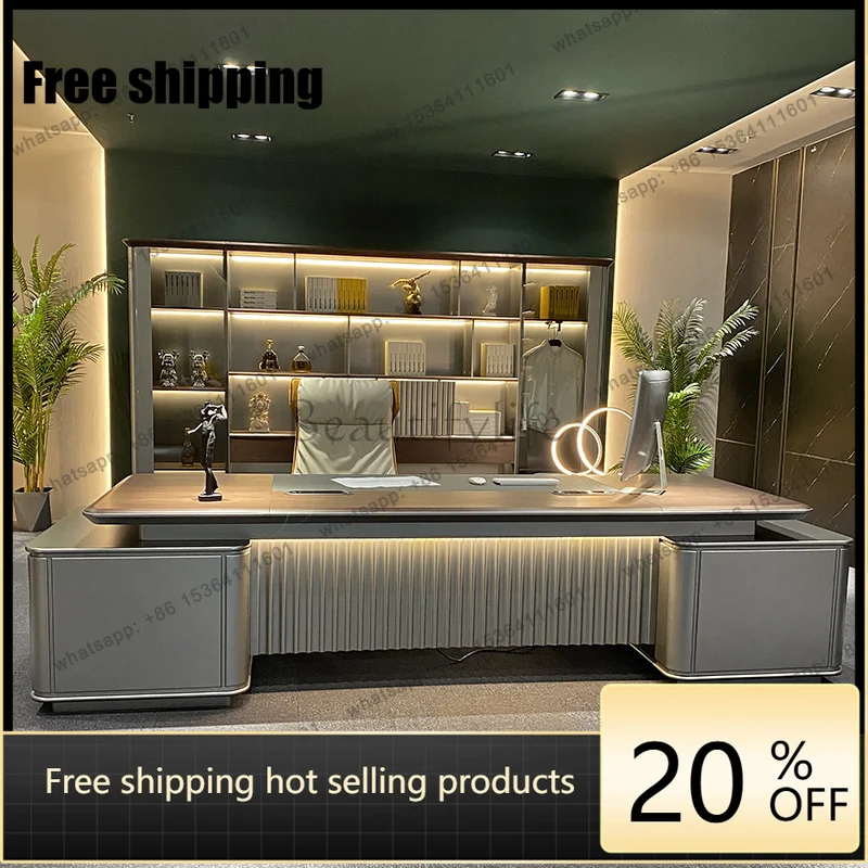 LJY Cheap Designer Executive Office Desk Wood Manager Large Study Computer Desk Gaming Standing Mesa Escriotorio Work Station Ta