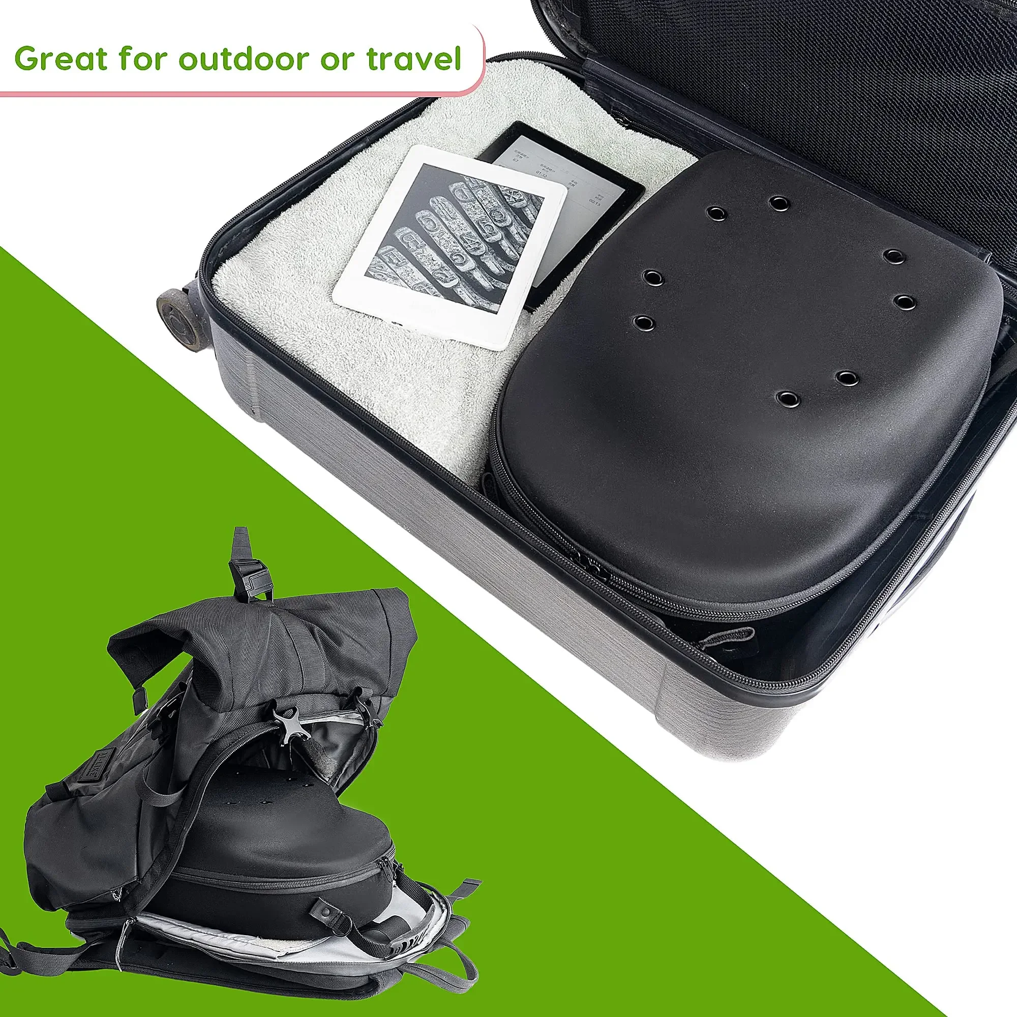 Baseball Cap Storage, Hat Carrier Travel Case with Carrying Handle and Adjustable Shoulder Strap Organizer Holder Bag for 6 Caps