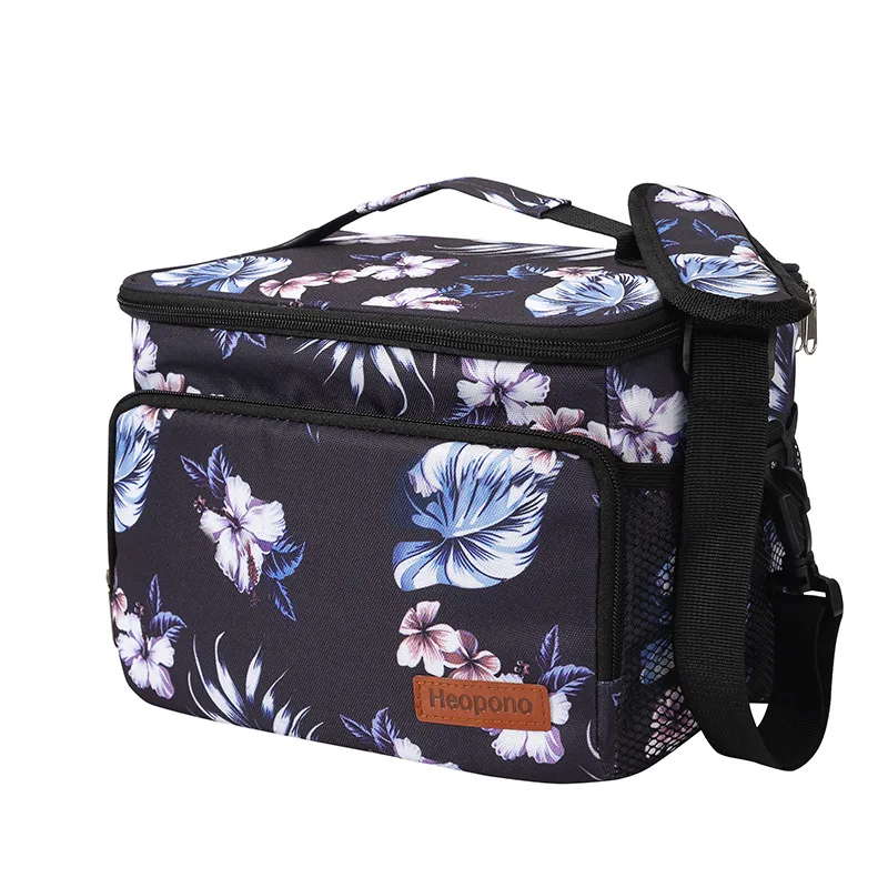 Food Print Lunch Bag New Canvas Cooler Box Picnic Bag Fashion Lunch Bags Camping Travel Handbag School Food Insulated Dinner Bag