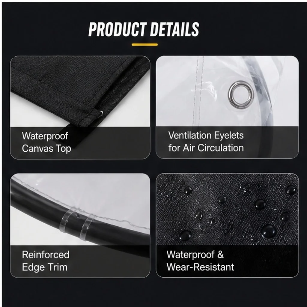 Waterproof Moving Light Rain Cover for Par Lights and Moving Head Lights Full Coverage Transparent Design Sun Wind Rain