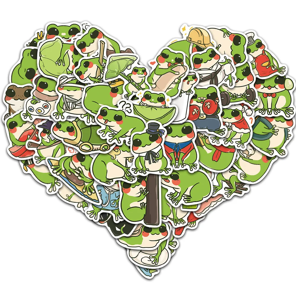 50/100PCS Cartoon Spaß Vielzahl Frosch Graffiti Aufkleber Sammelalbum Bild Buch Rahmen Laptop Telefon Lagerung Box Schreibwaren box DIY