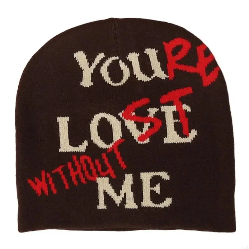 C71F Berretto fatto a mano all'uncinetto Cappello lavorato a maglia con lettera Cappello da teschio alla per ragazza degli