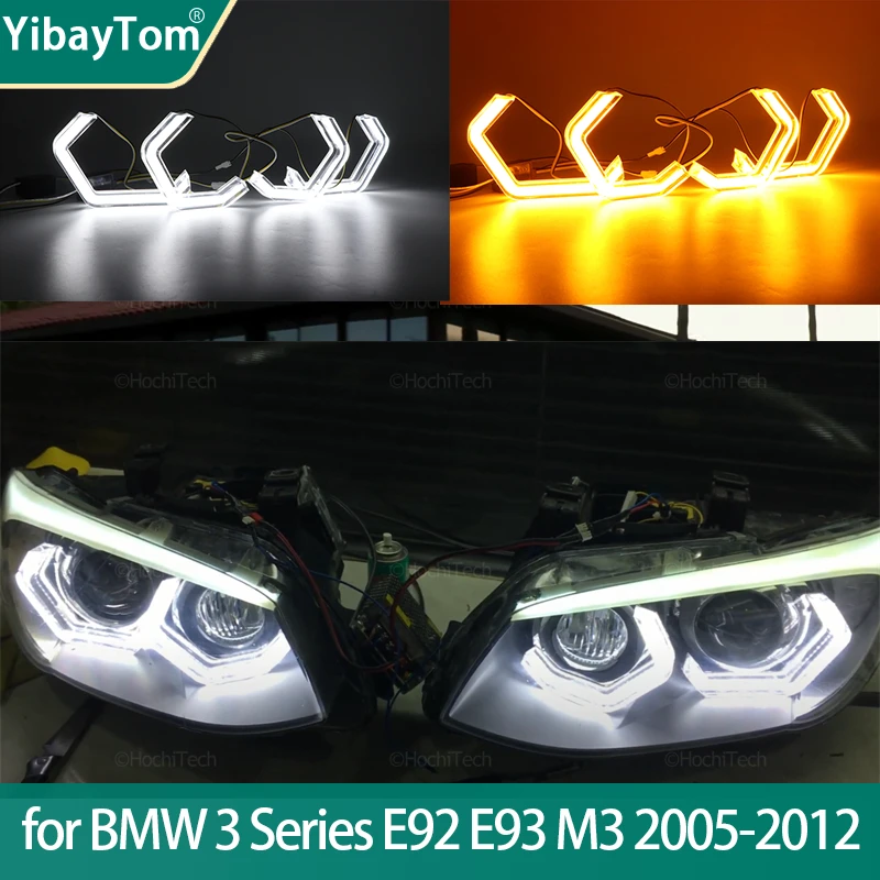 

Ring Angel Eyes Turn Signal Switchback M4 Style LED White Yellow for BMW 3 series E92 E93 M3 2005-2012 White Yellow