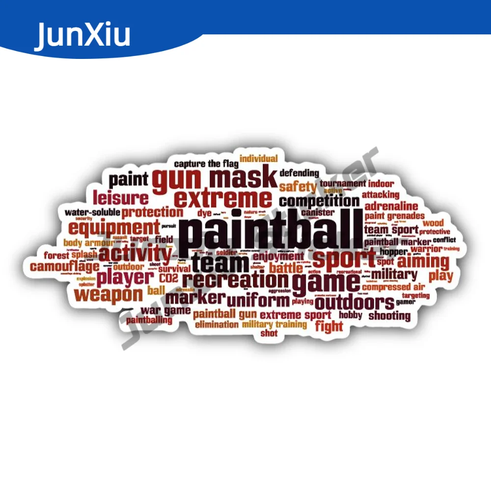 

Paintball Sport Word Cloud Sticker Car Front Windshield Bumper Window Phone Trunk Decal Suv Window Screen Camping Car Sticker