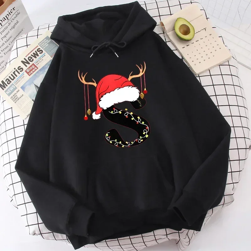 New Creative design Christmas 26 Alphabet Printed clothes Women Fashion Merry Christmas Gift for Female Clothing Casual clothing