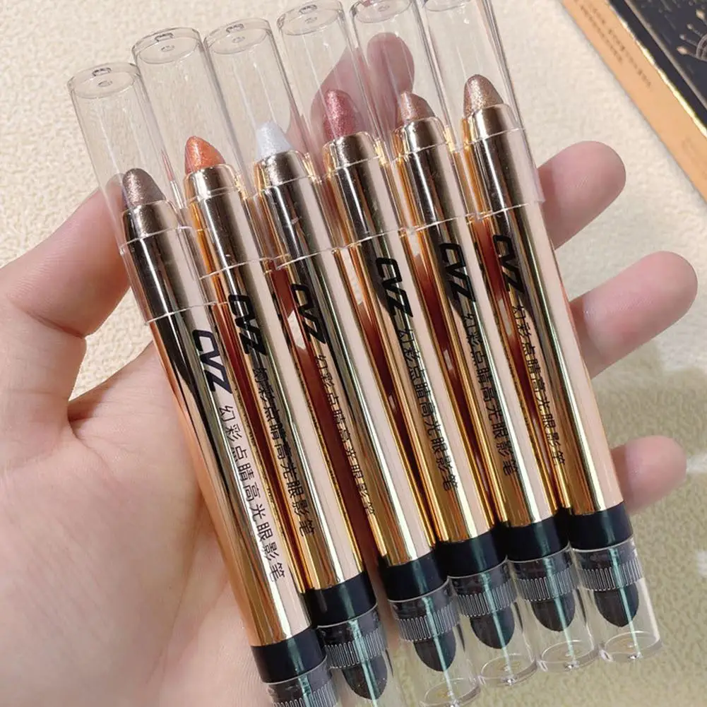 ดินสอไฮไลท์6สีอายแชโดว์กันน้ำอายแชโดว์แบบด้านระยิบระยับสีนู้ดแต่งหน้า K2P8เม็ดสีเครื่องสำอาง