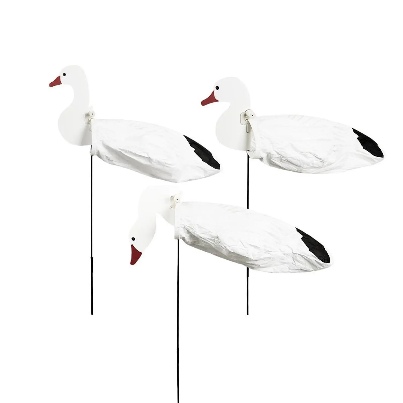 

Wind Powered Goose Decoy Stackable Lifelike Detail Motion Hunting Goose Shape Durable Ironwork Paper for Outdoor Pond