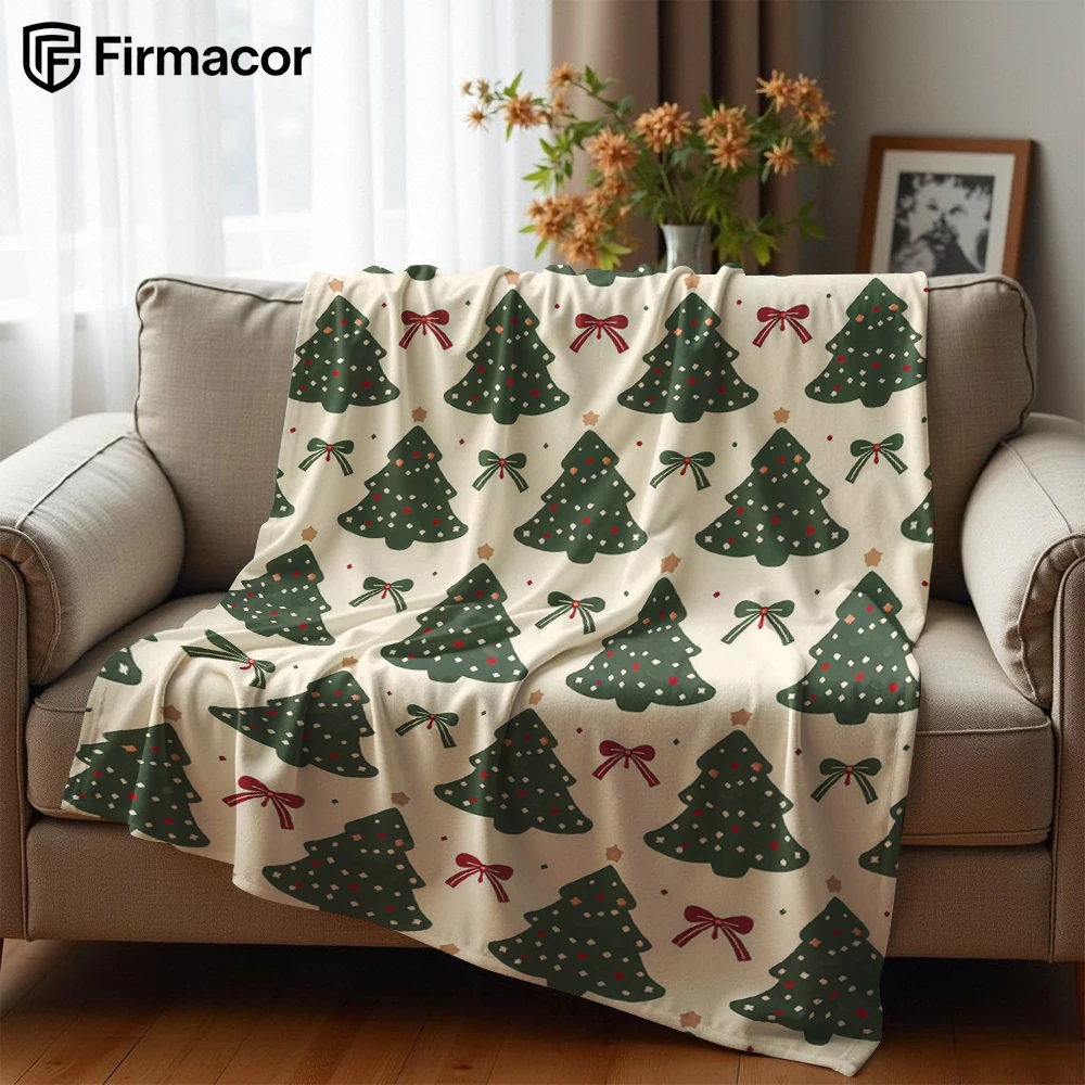 Christmas Tree Ultra Soft Sherpa Fleece Blanket Fluffy Warm Halloween Cozy Throw for Sofa Couch Bedroom Gift All season