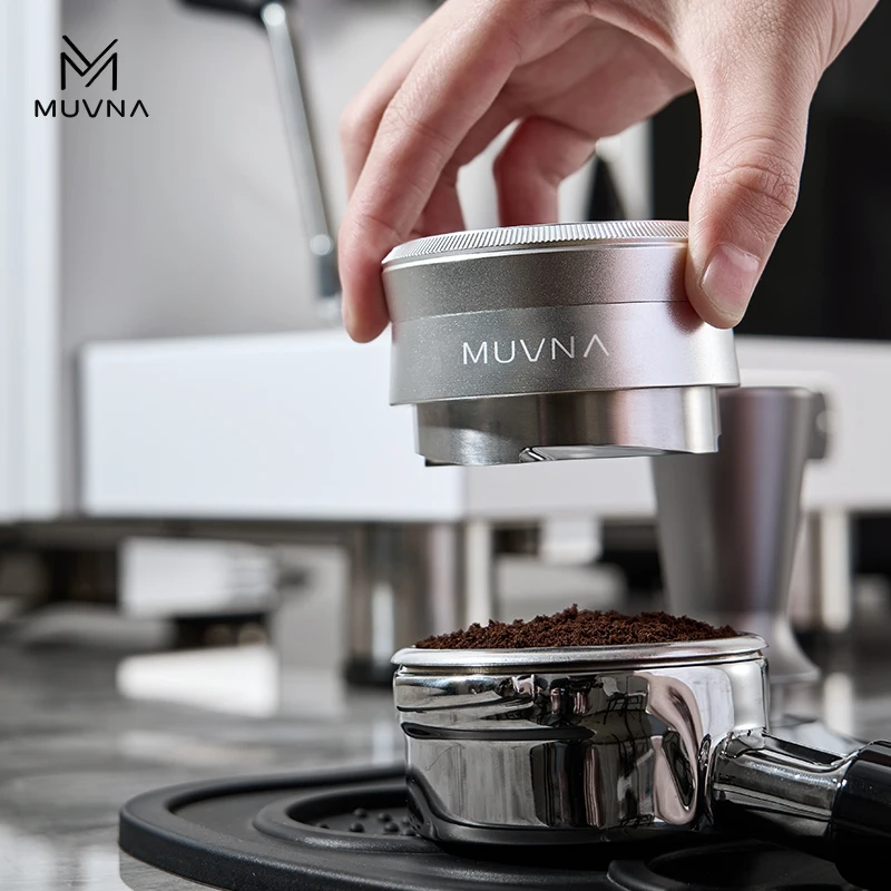 MUVNA V2 Espresso Tamper, 30lbs pressure Spring-loaded Coffee Tamper,Stainless Steel Gravity Adaptive Height Distributor New Set