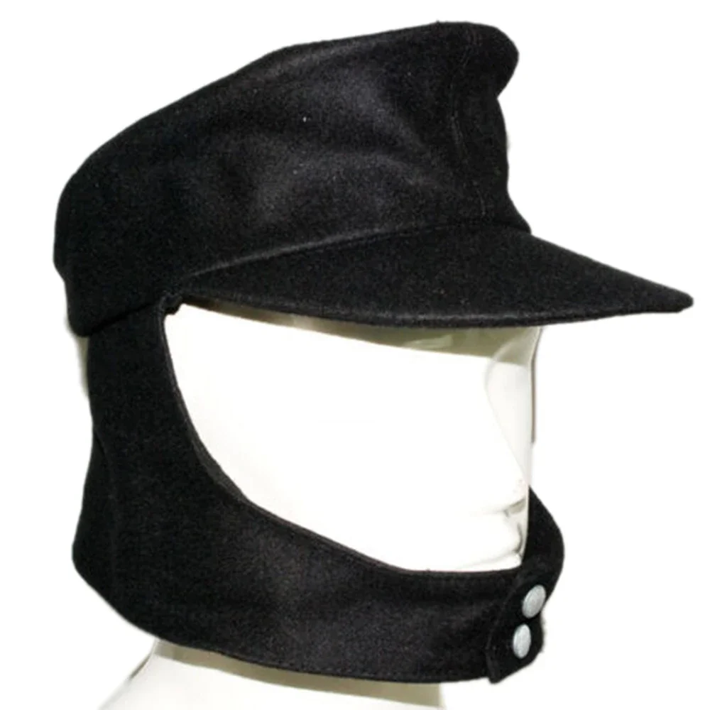 第二次世界大戦 WW2 ドイツ軍 WH エリート EM 陸軍 M43 パンツァー ウール フィールド キャップ 帽子 ブラック