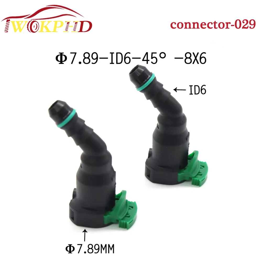 2pcs/lot 7.89mm 7.89 ID6 45 degree 5/16 Fuel Pipe Joint Fuel Line Quick Connector Fitting Gasoline Filter Connector for car