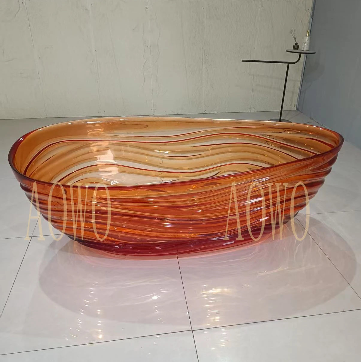Solid Stone Bathtub Freestanding Bathtub Various Customized Transparent Clear Resin Tub