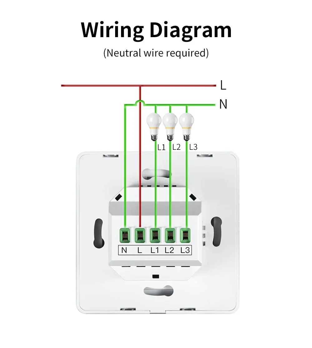 Smart Home Apple Homekit Smart WiFi Push Button Wall Switches 1/2/3Gang LED Room Lights for iphones Works with Siri Voice