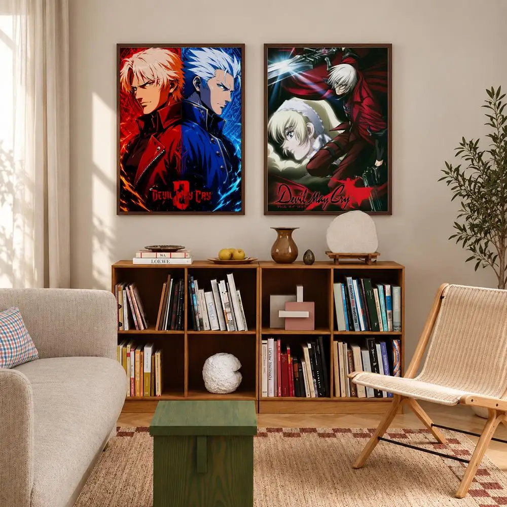 Action Anime Devil May Cry Poster Self-adhesive Waterproof Paper Sticker Art Coffee House Bar Room Wall Decor
