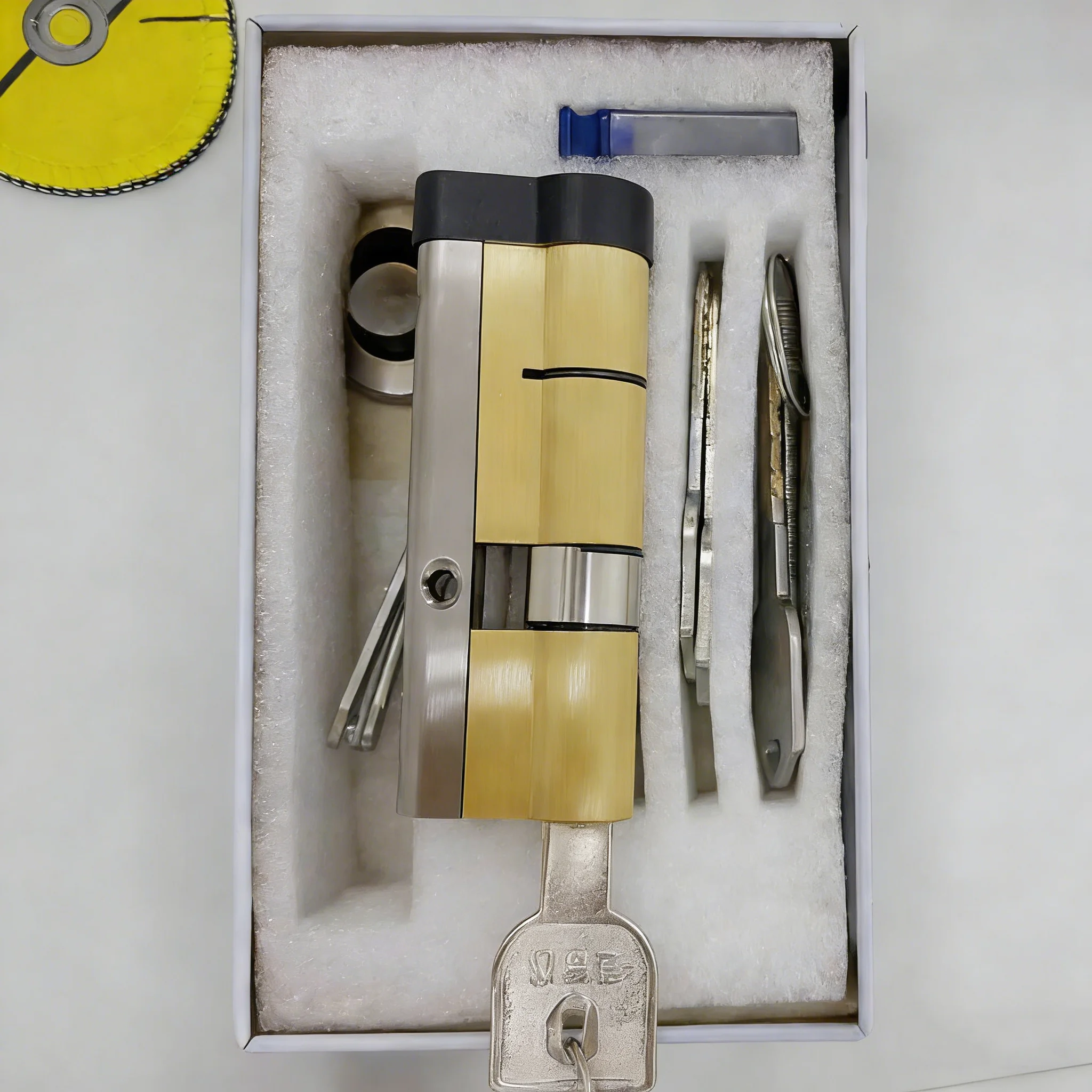 10Pcs Brass Key Door Lock Cylinder 65-110mm Double Open Sided Blade Break Anti Stainless Steel Bar Snake Groove Cylinder