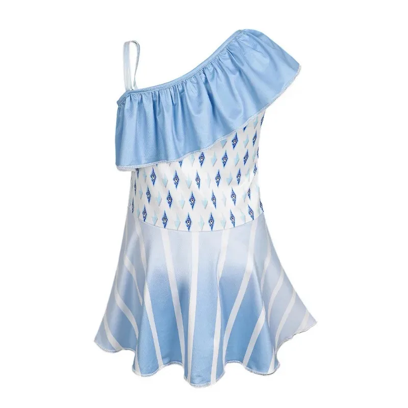 Frozen Princess Cosplay Swimsuit Girls Elsa Jumpsuit Spandex Cos Bodysuit for Carnival Halloween Party Outfits