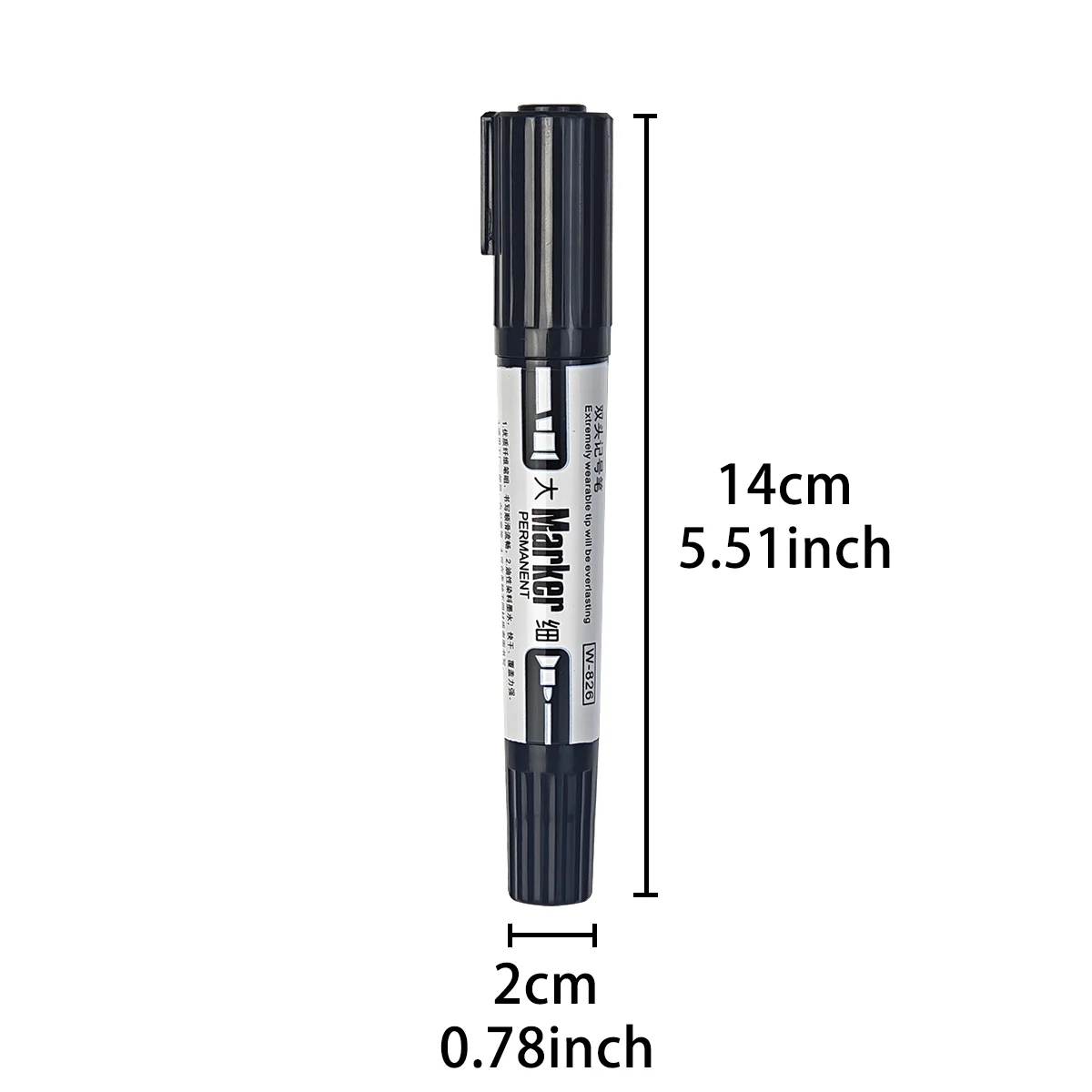 3szt Duży dwustronny marker permanentny z podwójną końcówką 2mm-6mm Szeroki marker, odpowiedni do kamienia, plakatów, płótna, szkła, drewna, ceramiki