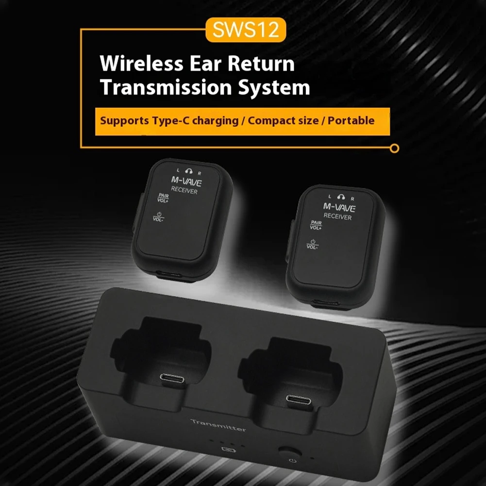 2.4G Wireless In-Ear Transmitter Receiver System Audio Transmitter Receiver Set for Studio Band Rehearsal Live Performance