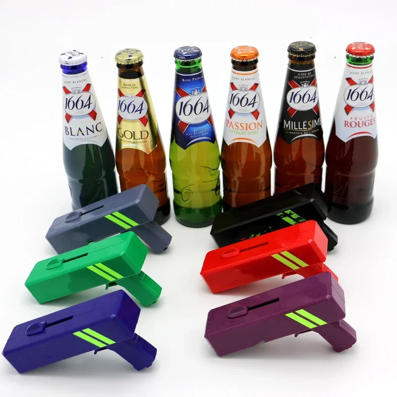 Portable Beer Opener Cap Gun Bottle Opener Beer Bottles Open Capgun Drink Opening Shooter Bar Tools Kitchen Gadgets destapador