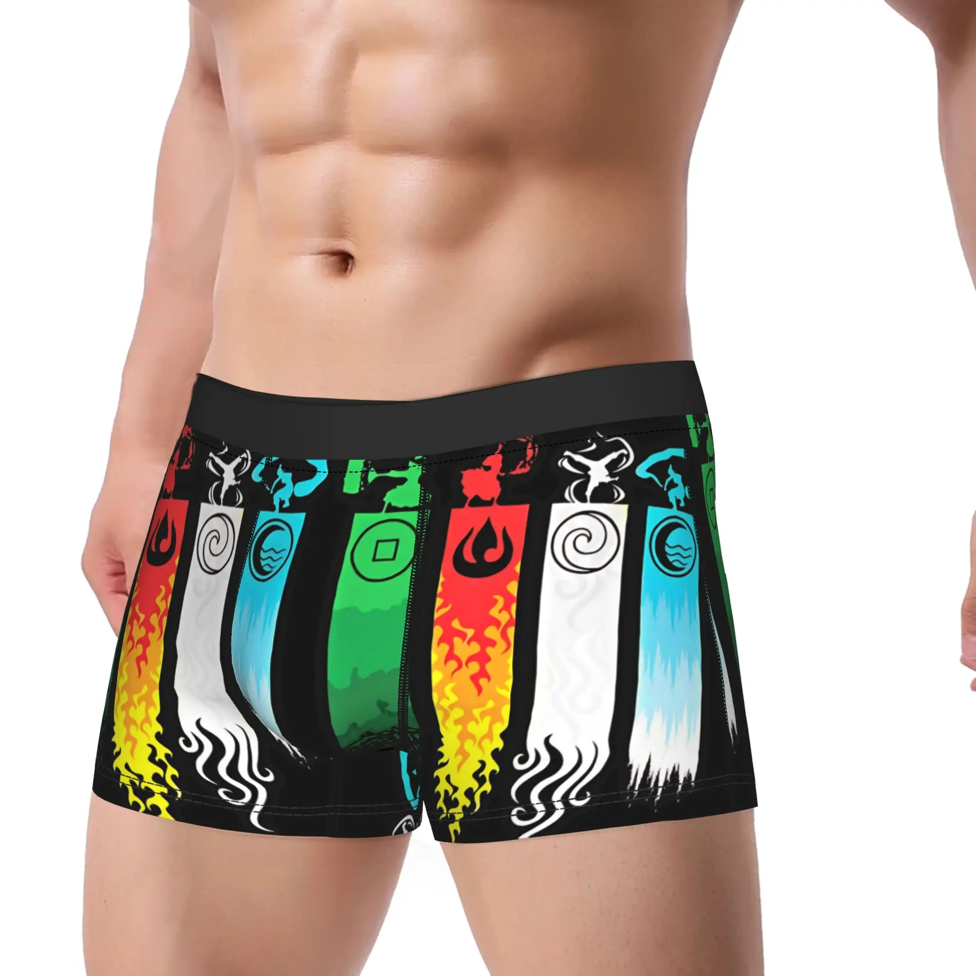Elemental Bending Avatars Airbender Shorts Briefs  Underwear Quality Men Elastic Trunk Customs Large Size Underpants