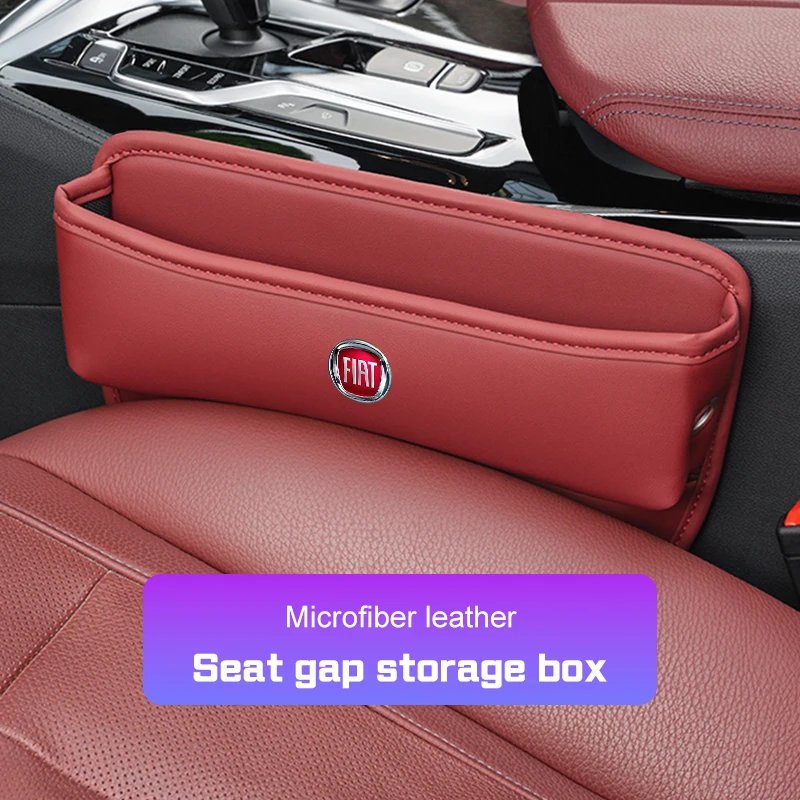 

For FIAT 500 Grande Stilo Freemont Punto Astra Bravo Car Seat Gap Multifunction Crevice Storage Box Leather Organizer Accessory