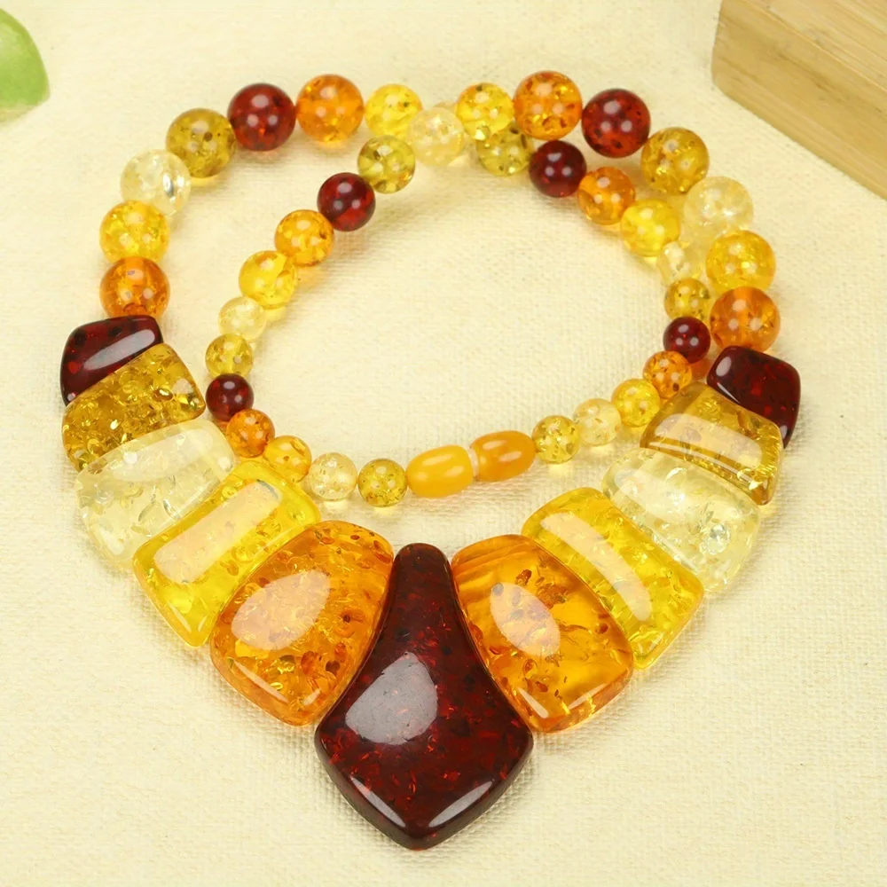 New fashionable men's amber necklace - an elegant pendant accessory for everyday wear