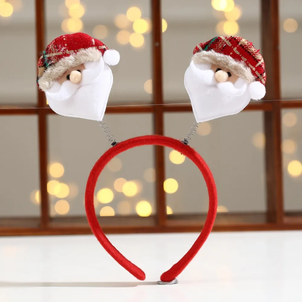 Red Snowman LED Light Headband Snowman Headwear Christmas LED Headband Elk Comfortable Elk LED Light Headband Christmas Party