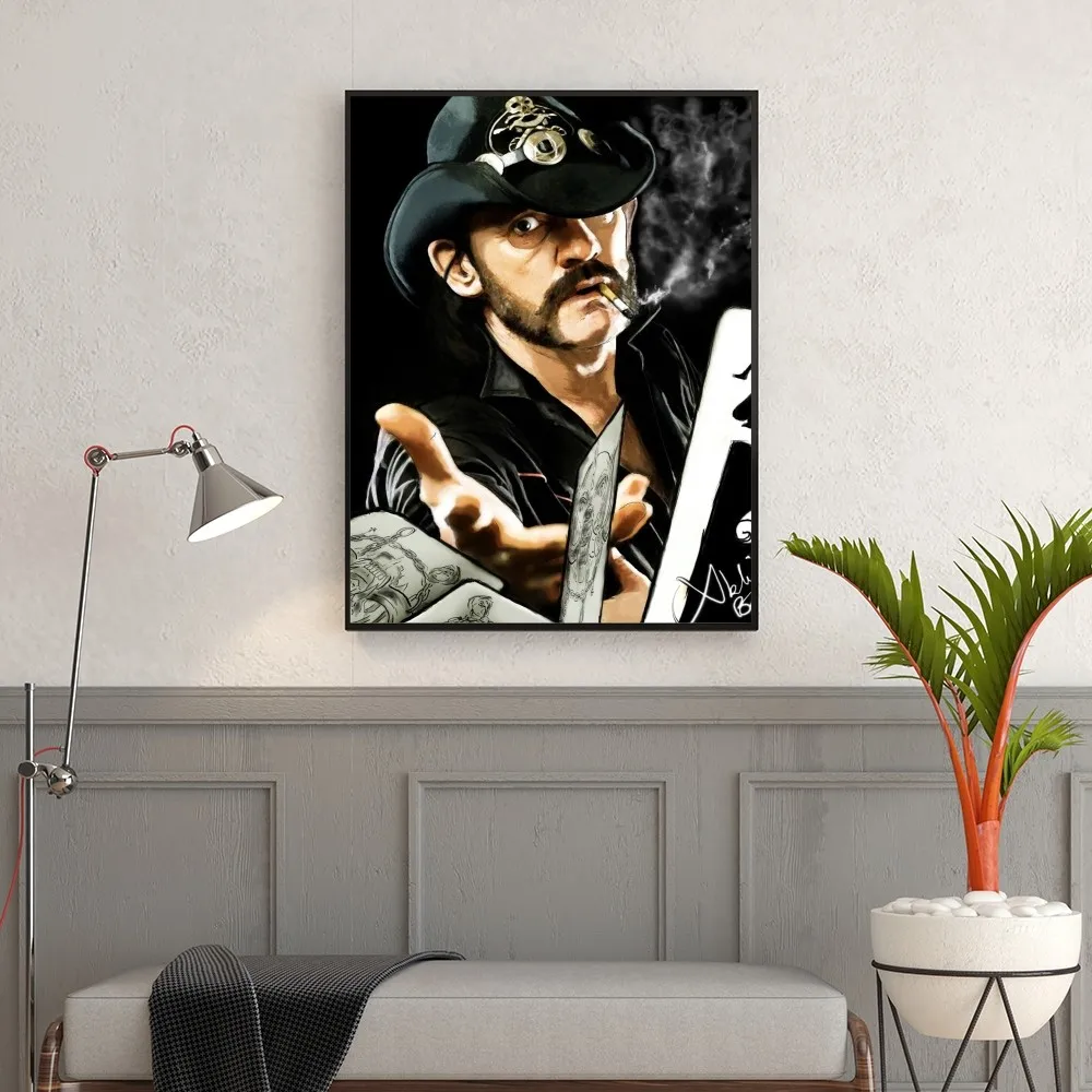 Piosenkarz L-lemmy K-kilmister plakat samoprzylepny plakat artystyczny Retro Kraft papierowa naklejka DIY do pokoju kawiarnia obraz dekoracja w