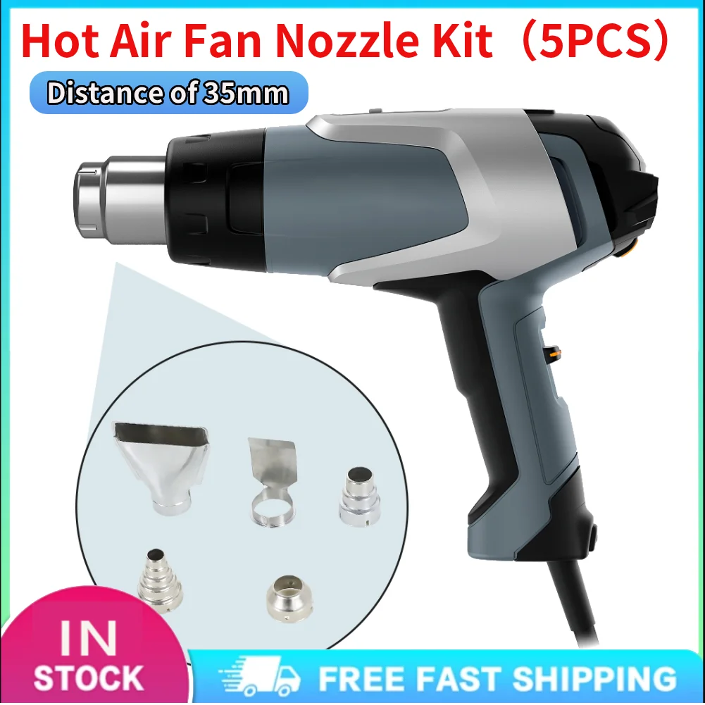 5pcs Universal Hot Heat Resisting Nozzles 35mm Fast Heating Heat Blower Nozzles for Rework Soldering Station Hot Blower