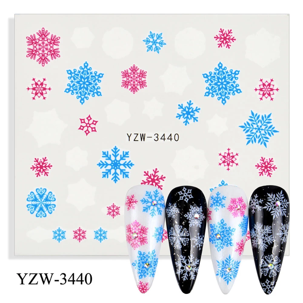 Snowflake Nail Art Decal Sticker Nail Stickers Nail Sticker Nail Decal Love Letter Dog Tiger Stickers For Nail DIY Watermark