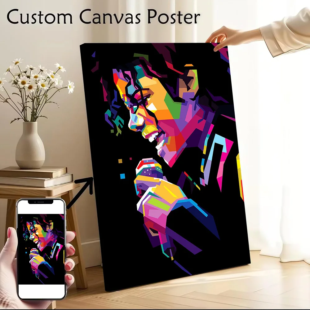 Pop Art of King of Pop Canvas Poster Wall Art Customizable High Quality Printed Picture for Room Decorating Interior Wand Deko