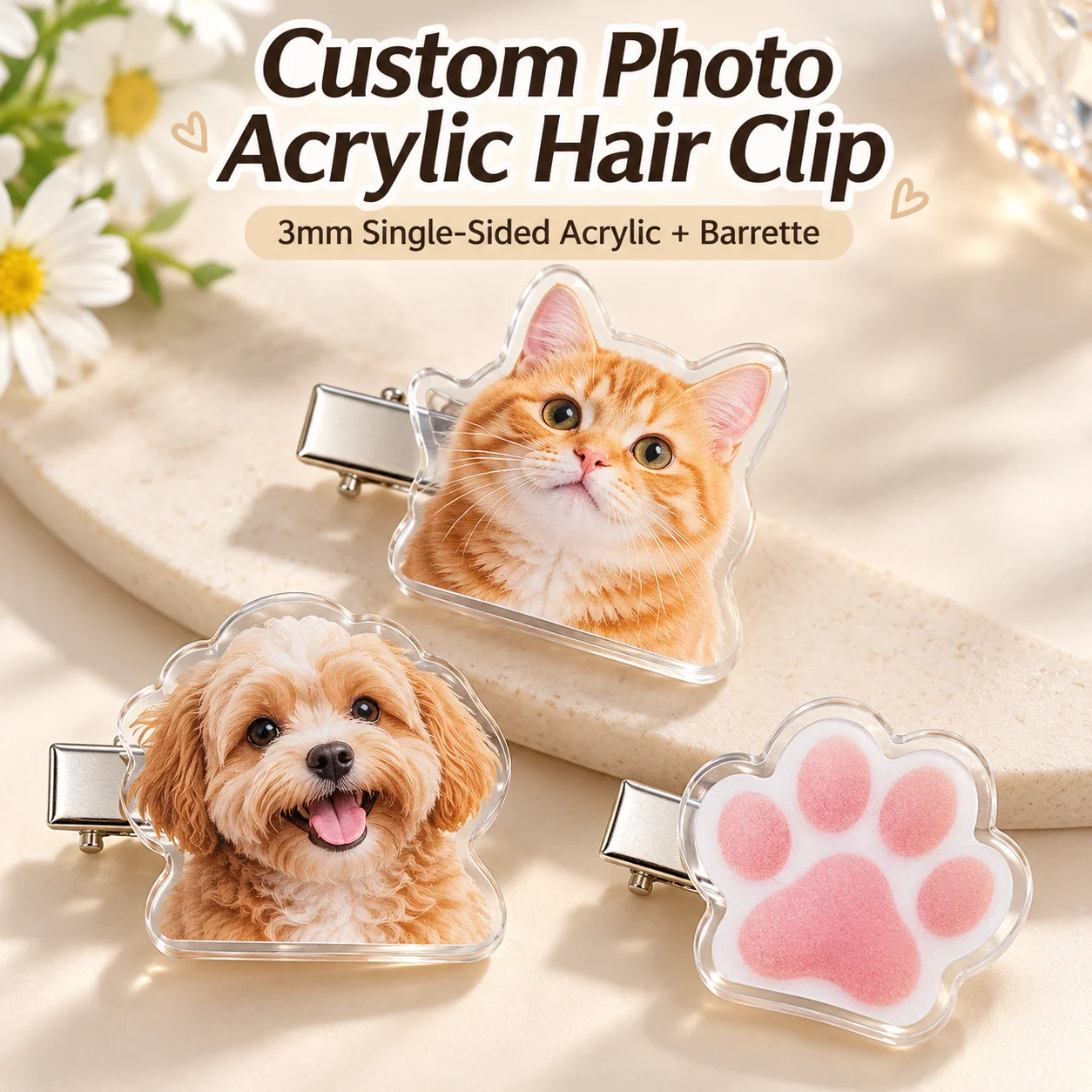 Hair Clips - Pinza para el pelo de acrílico