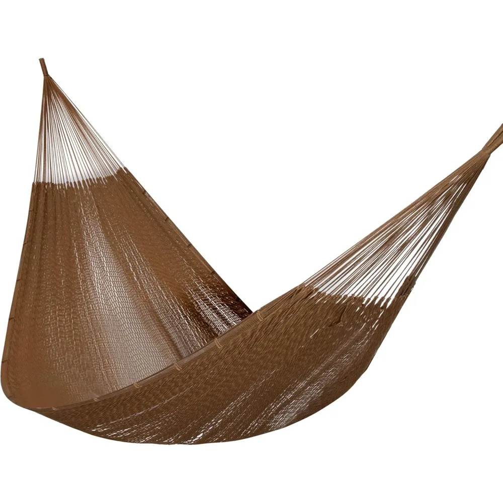 Hammock, Handwoven XL Thick Soft Rope Hammocks for Outdoor Indoor, , Tree Straps & Carabiners Included (Desert)