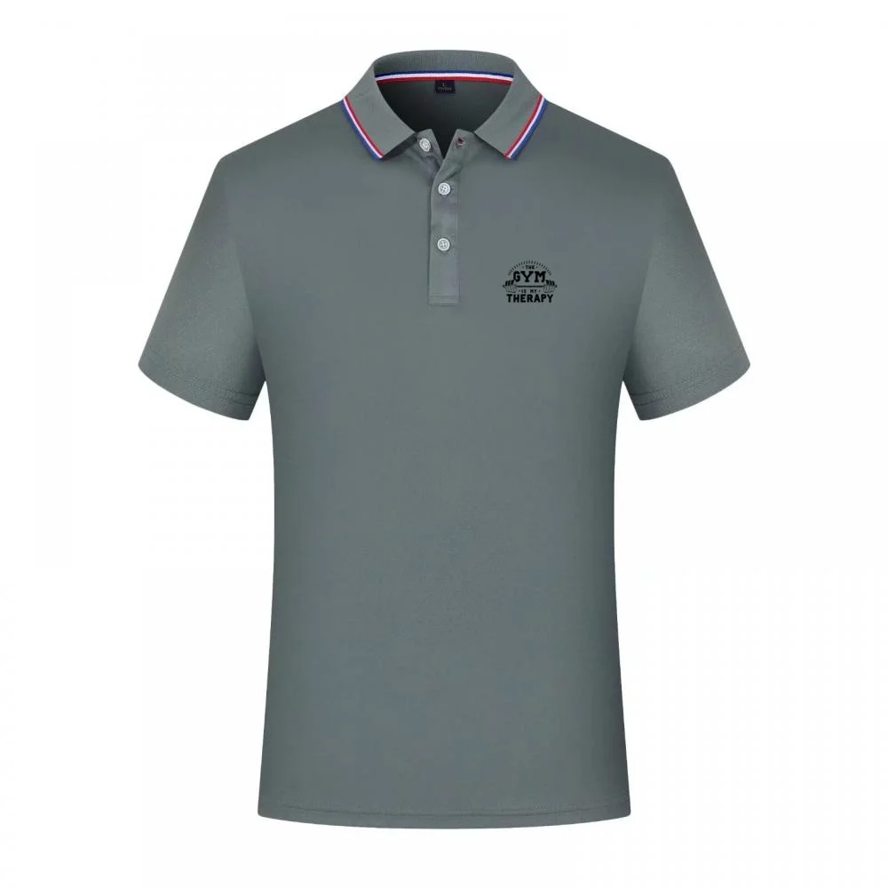 Polo graphique Gym Therapy pour homme, manches courtes, streetwear décontracté, respirant, hauts de sport