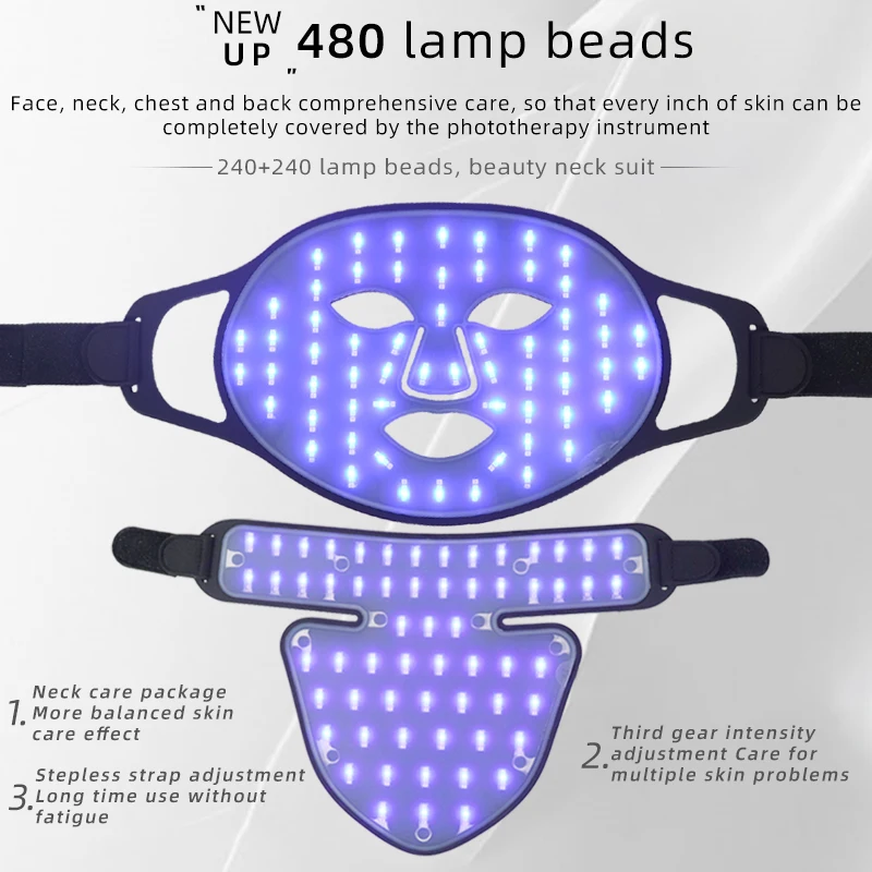 Máscara facial LED Light para cuidados com a pele, anti-rugas, rejuvenescimento, terapia de fótons, dispositivos de beleza, clareamento, 4 cores