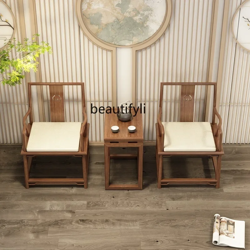 New Chinese Zen solid wood tables and chairs modern leisure armchair mortise and tenon process