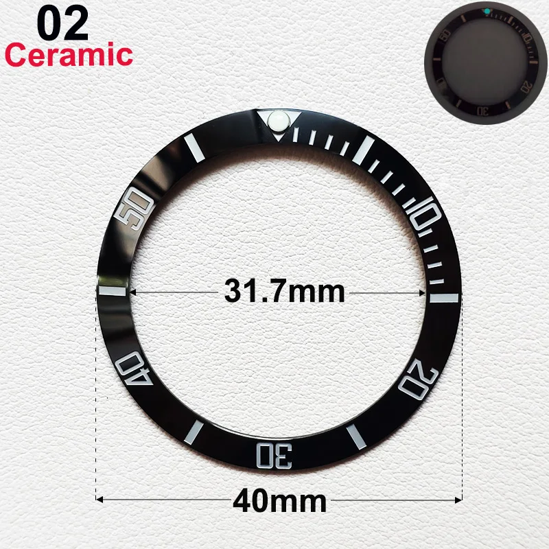 40mm * 31,7mm Keramik-Uhrenlünetteneinlage Passend für 42mm bis 44mm Taucher-GMT-Yacht-Sea-Dweller-Uhrengehäuse Uhrenring-Zubehör – Detail 6