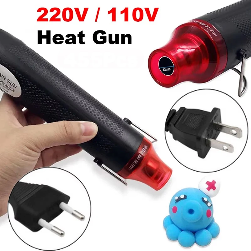 300W Mini Hot Air Gun Portable Electric Heat Blower With Stand Heat Shrink Tubing DIY Crafts Soldering Heating Tool