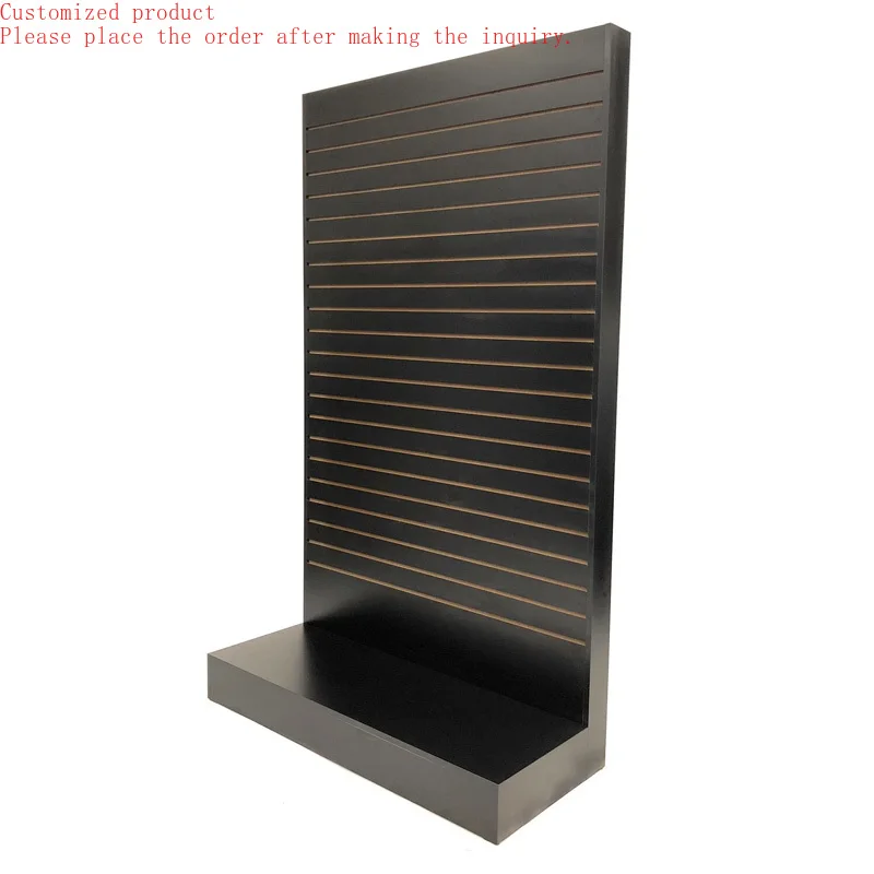 

Custom.Custom L-Shaped Melamine Slatwall Stands Display Shelf Slatwall Wall Units for Retail, Cloth Shop